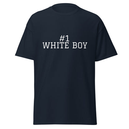 #1 WHITE BOY Navy front mockup