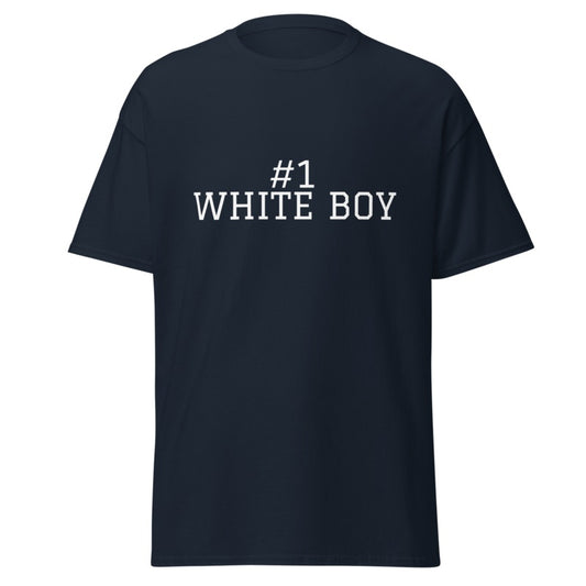 #1 WHITE BOY Navy front mockup