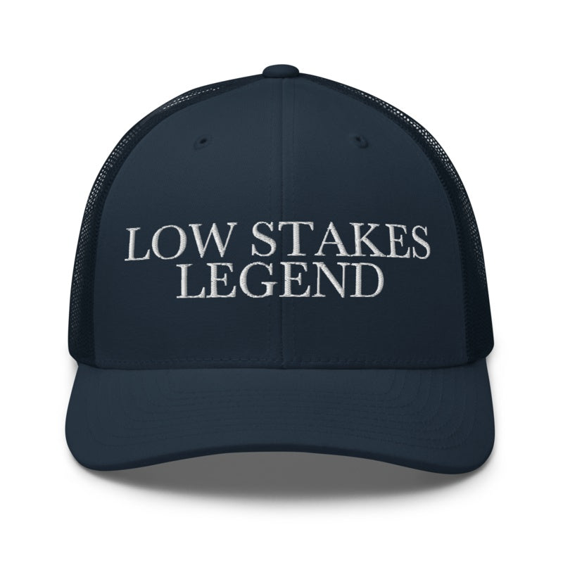 LOW STAKES LEGEND Navy front mockup