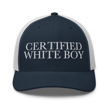 CERTIFIED WHITE BOY Navy/ White front mockup