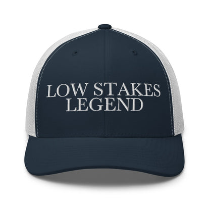 LOW STAKES LEGEND Navy/ White front mockup