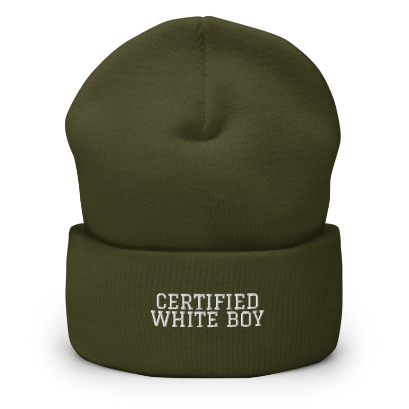 CERTIFIED WHITE BOY Olive front mockup