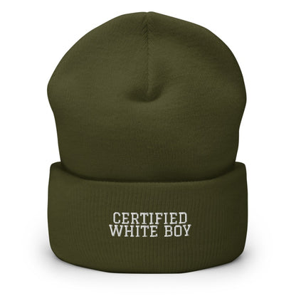 CERTIFIED WHITE BOY Olive front mockup