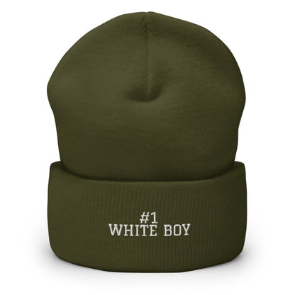 #1 WHITE BOY Olive front mockup