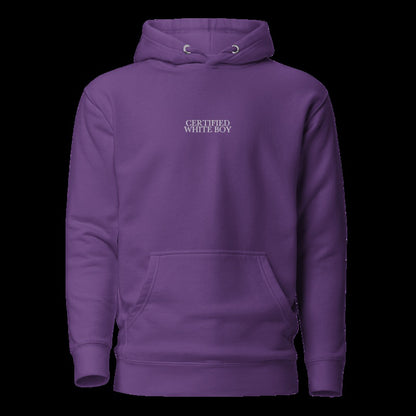 CERTIFIED WHITE BOY Purple front embroidered mockup