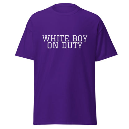 WHITE BOY ON DUTY Purple front mockup