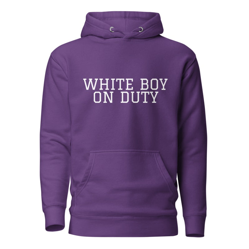 WHITE BOY ON DUTY Purple front mockup