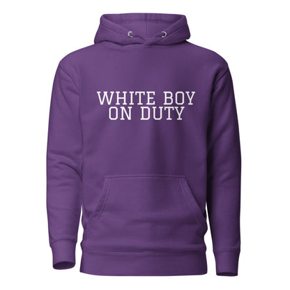 WHITE BOY ON DUTY Purple front mockup