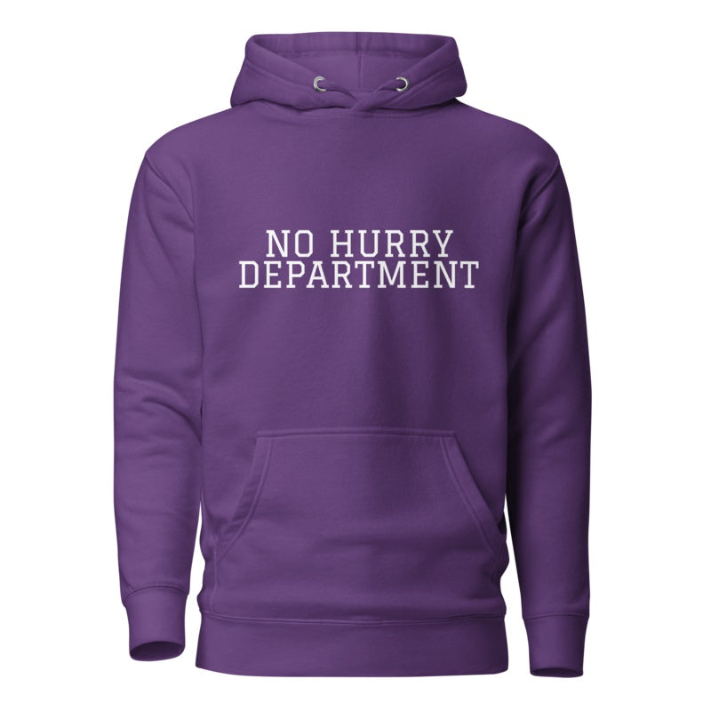 NO HURRY DEPARTMENT Purple front mockup