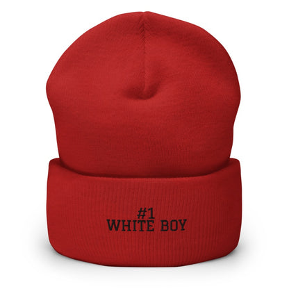 #1 WHITE BOY Red front mockup