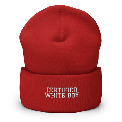 CERTIFIED WHITE BOY Red front mockup