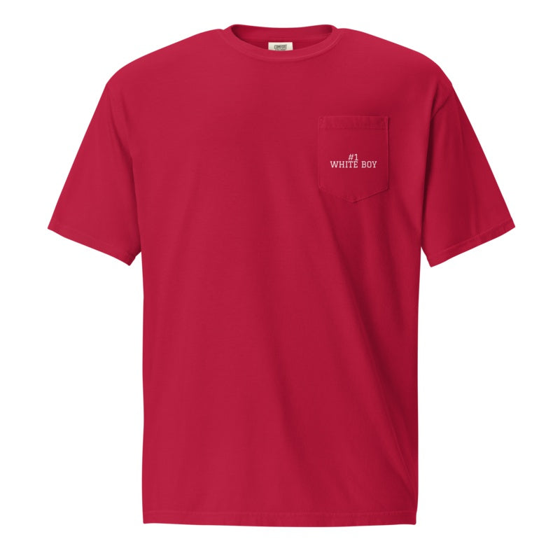 #1 WHITE BOY Red front mockup