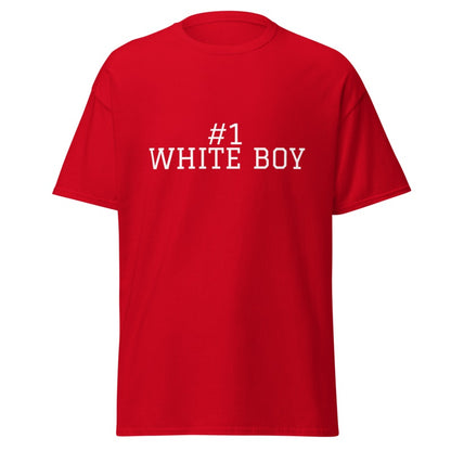 #1 WHITE BOY Red front mockup