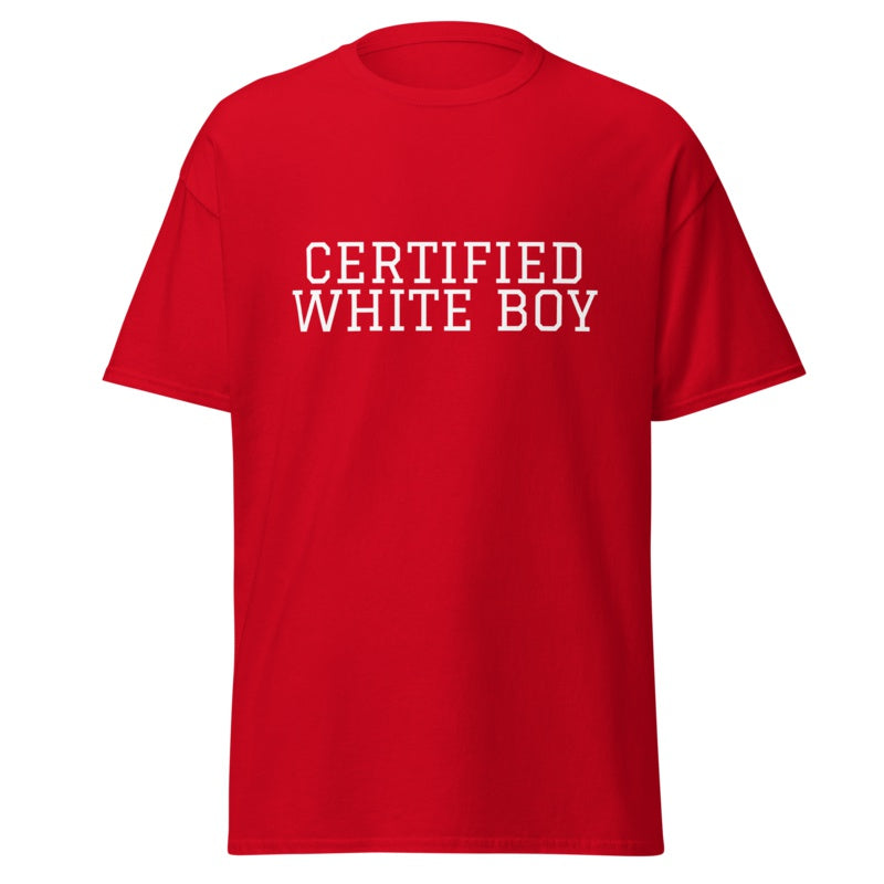 CERTIFIED WHITE BOY Red front mockup