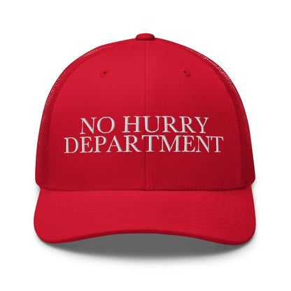 NO HURRY DEPARTMENT Red front mockup