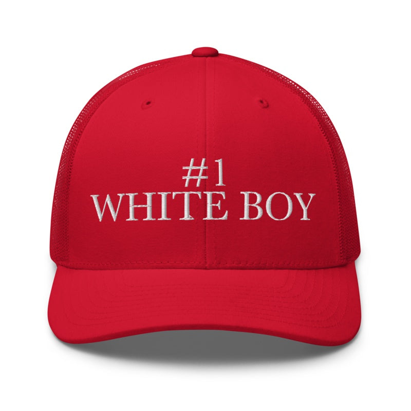 #1 WHITE BOY Red front mockup