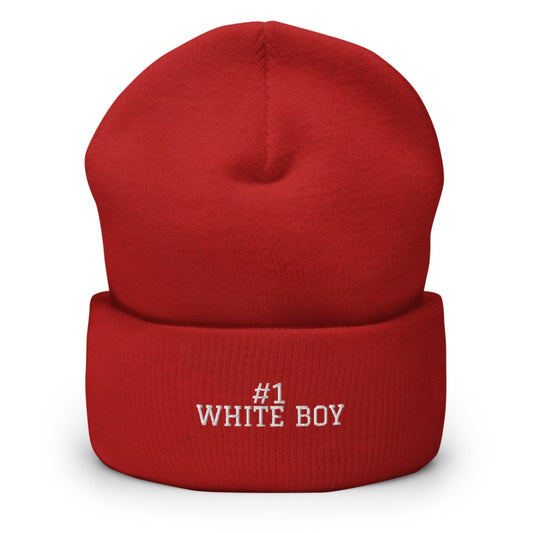 #1 WHITE BOY Red front mockup