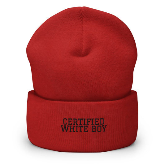 CERTIFIED WHITE BOY Red front mockup