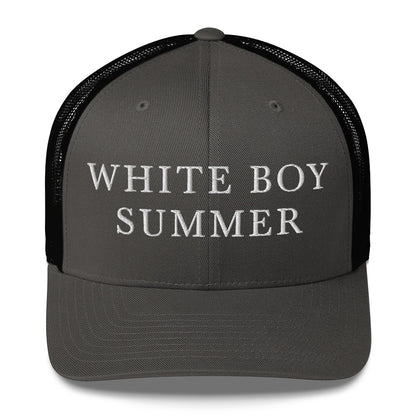 WHITE BOY SUMMER - Originals - "White Boy Summer" - Embroidered Trucker Cap - Charcoal / Black