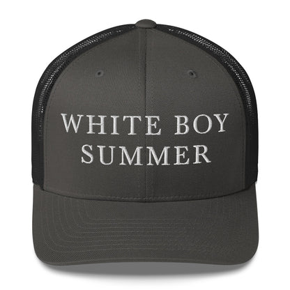 WHITE BOY SUMMER - Originals - "White Boy Summer" - Embroidered Trucker Cap - Charcoal