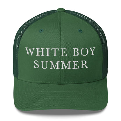 WHITE BOY SUMMER - Originals - "White Boy Summer" - Embroidered Trucker Cap - Evergreen