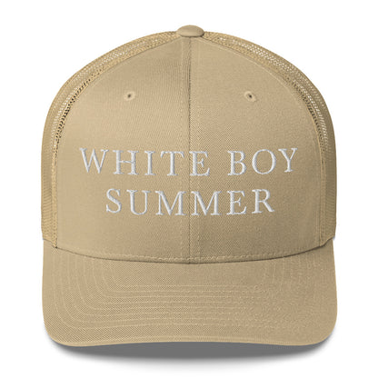 WHITE BOY SUMMER - Originals - "White Boy Summer" - Embroidered Trucker Cap - Khaki