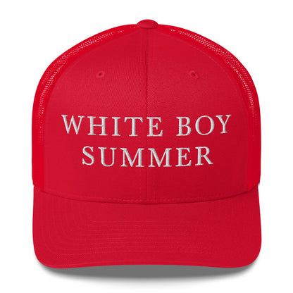 WHITE BOY SUMMER - Originals - "White Boy Summer" - Embroidered Trucker Cap - Red