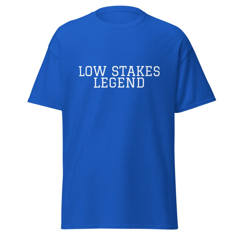 LOW STAKES LEGEND Royal front mockup