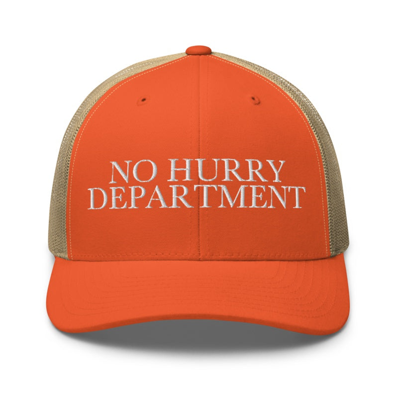 NO HURRY DEPARTMENT Rustic Orange/ Khaki front mockup