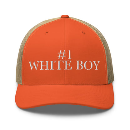 #1 WHITE BOY Rustic Orange/ Khaki front mockup