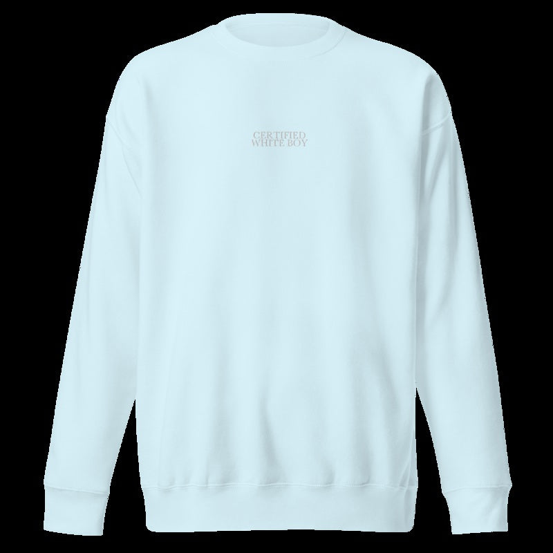 CERTIFIED WHITE BOY Sky Blue front embroidered mockup