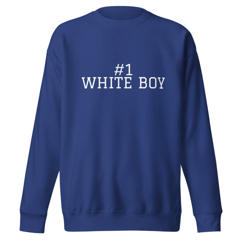 #1 WHITE BOY Team Royal front mockup