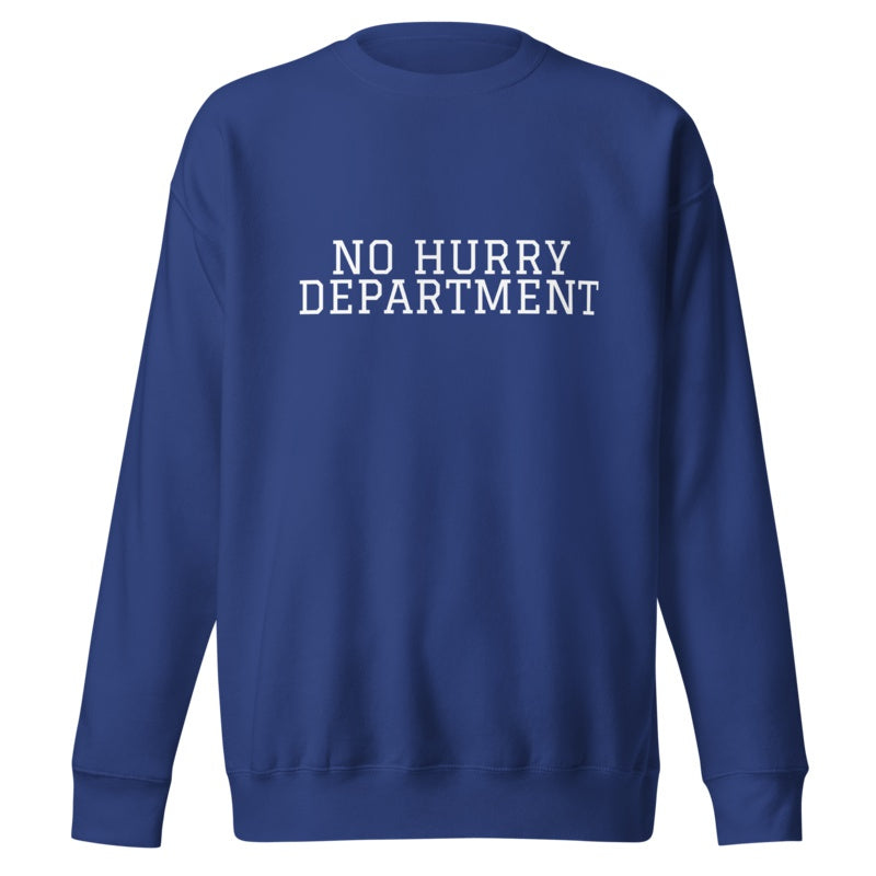 NO HURRY DEPARTMENT Team Royal front mockup