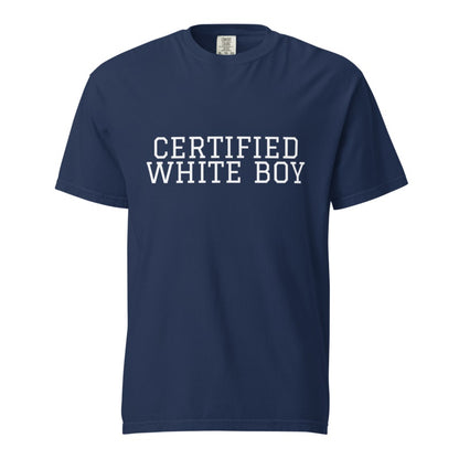 CERTIFIED WHITE BOY True Navy front mockup
