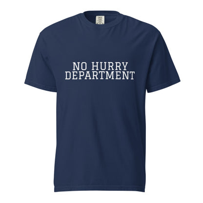 NO HURRY DEPARTMENT True Navy front mockup