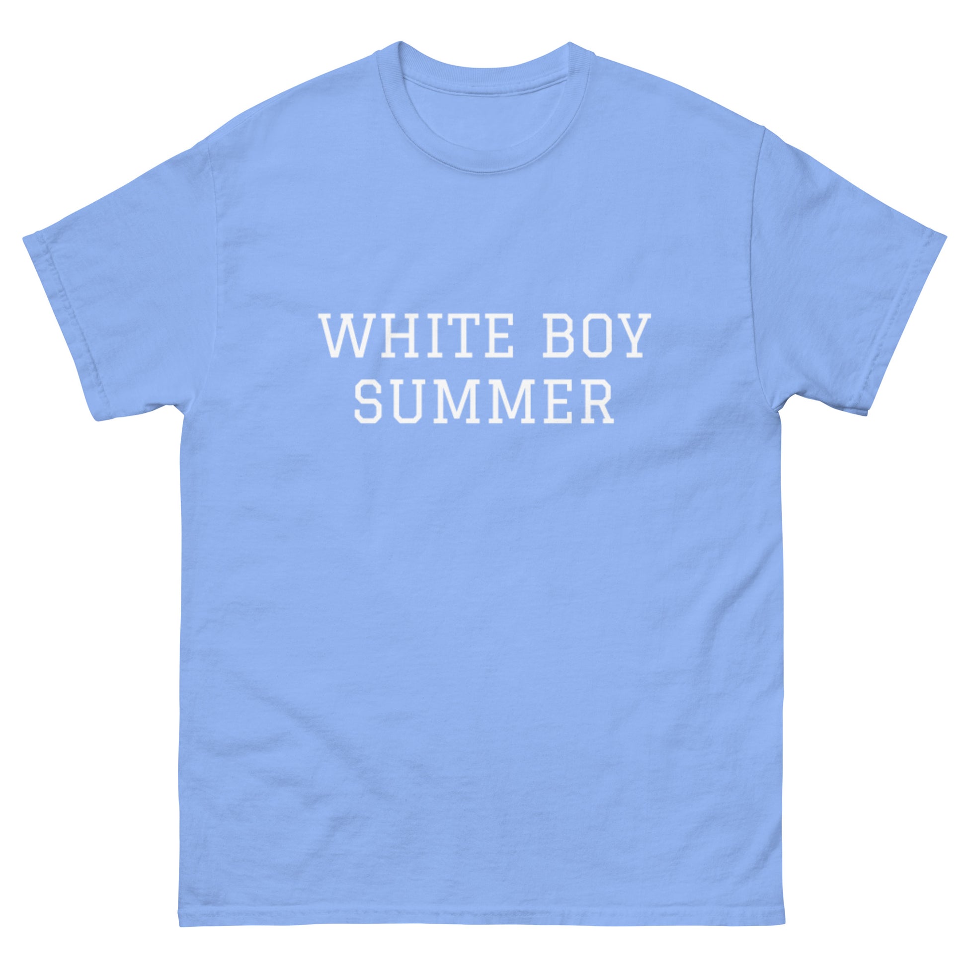 WHITE BOY SUMMER - Originals - "White Boy Summer" - Classic Cotton Tee - T-Shirt Carolina Blue