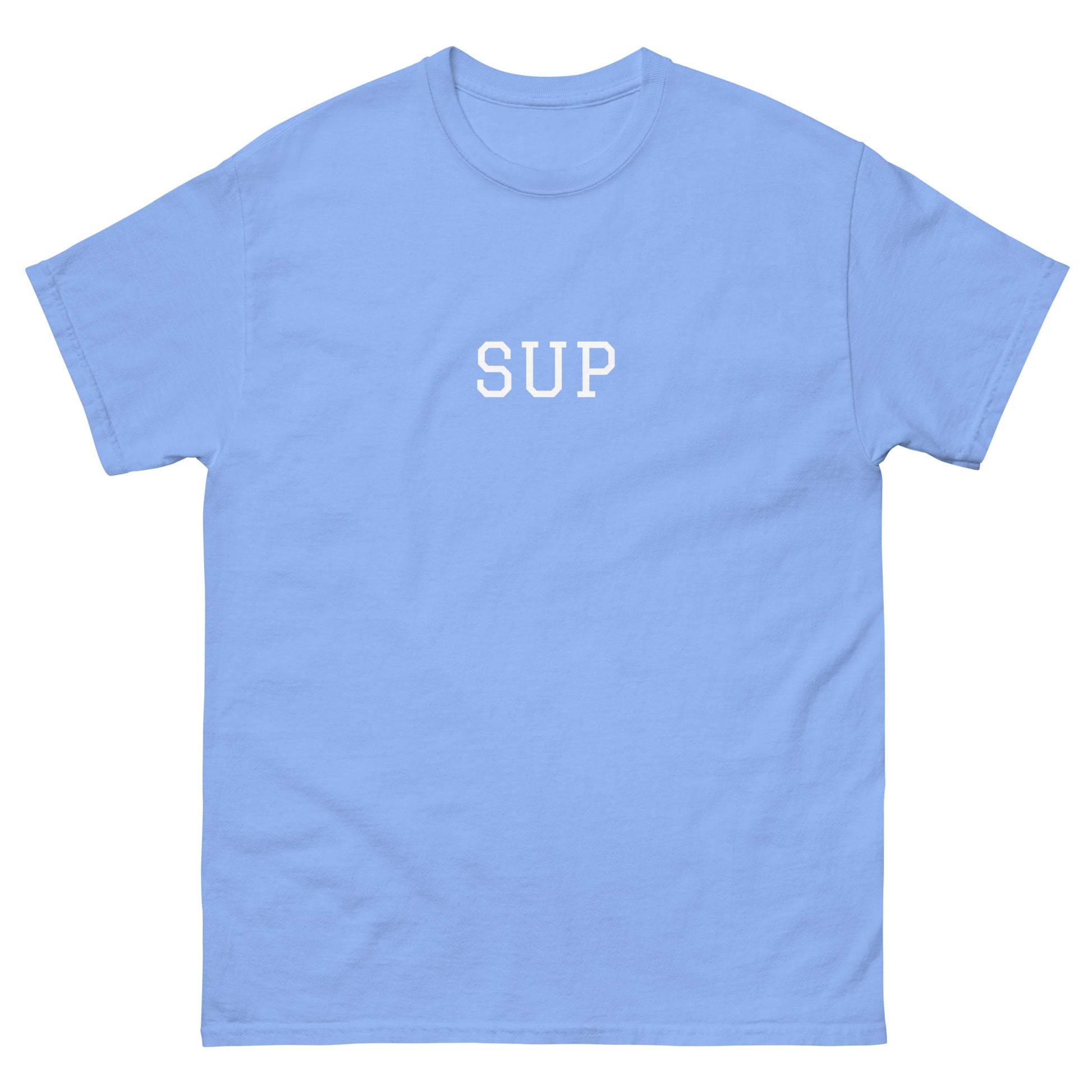 WHITE BOY SUMMER - Sup? - "Sup" - Classic Cotton Tee - T-Shirt Carolina Blue