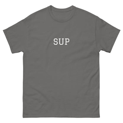 WHITE BOY SUMMER - Sup? - "Sup" - Classic Cotton Tee - T-Shirt Charcoal