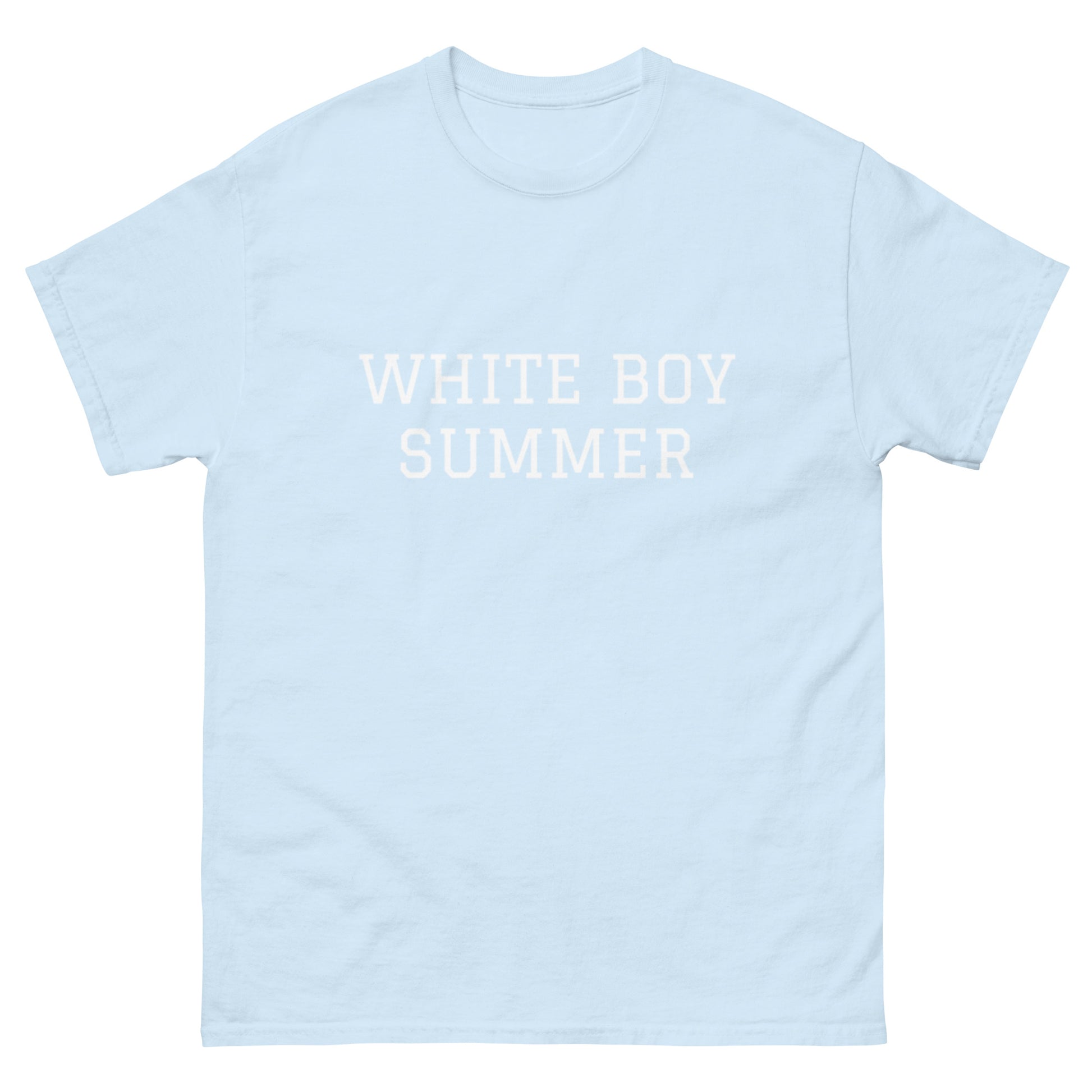 WHITE BOY SUMMER - Originals - "White Boy Summer" - Classic Cotton Tee - T-Shirt Light Blue