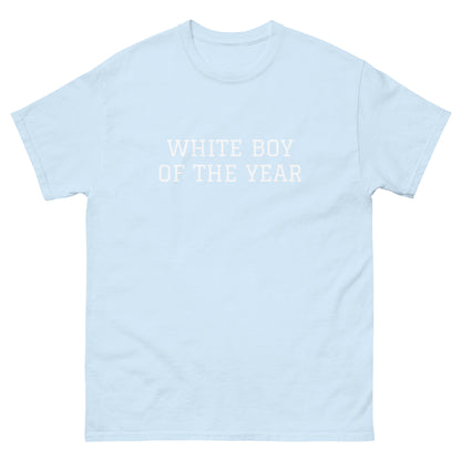 WHITE BOY SUMMER - White Boy Of The Year - "White Boy Of The Year" - Classic Cotton Tee - T-Shirt Light Blue