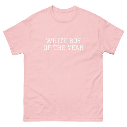 WHITE BOY SUMMER - White Boy Of The Year - "White Boy Of The Year" - Classic Cotton Tee - T-Shirt Light Pink