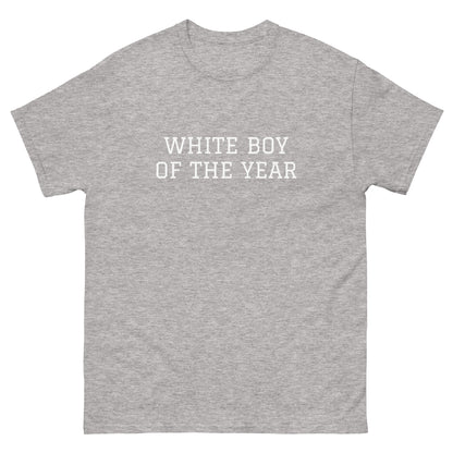 WHITE BOY SUMMER - White Boy Of The Year - "White Boy Of The Year" - Classic Cotton Tee - T-Shirt Sport Grey