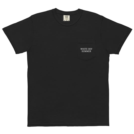 WHITE BOY SUMMER - Originals - "White Boy Summer" - Pocket Printed Cotton Tee - T-Shirt Black
