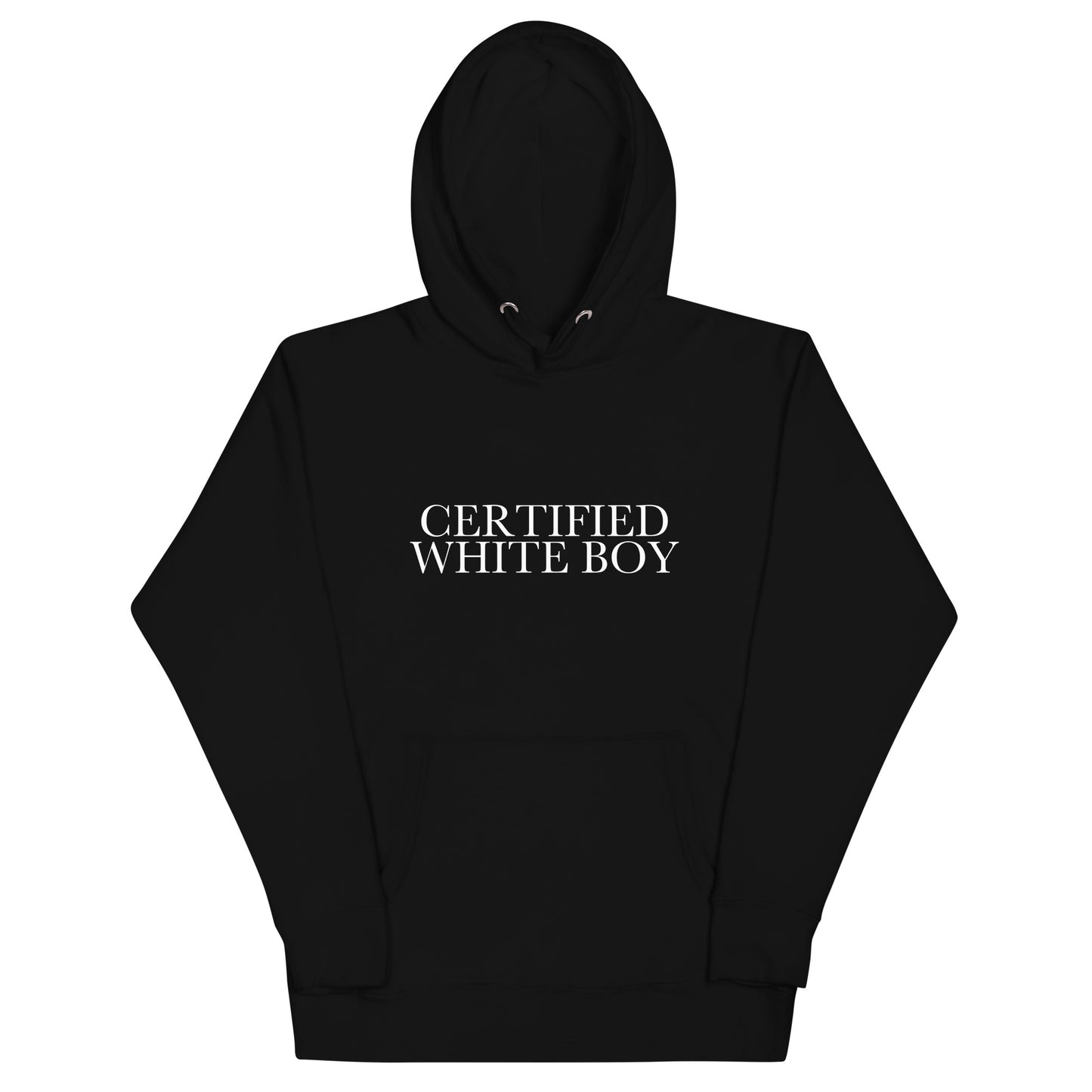 CERTIFIED WHITE BOY Black front mockup