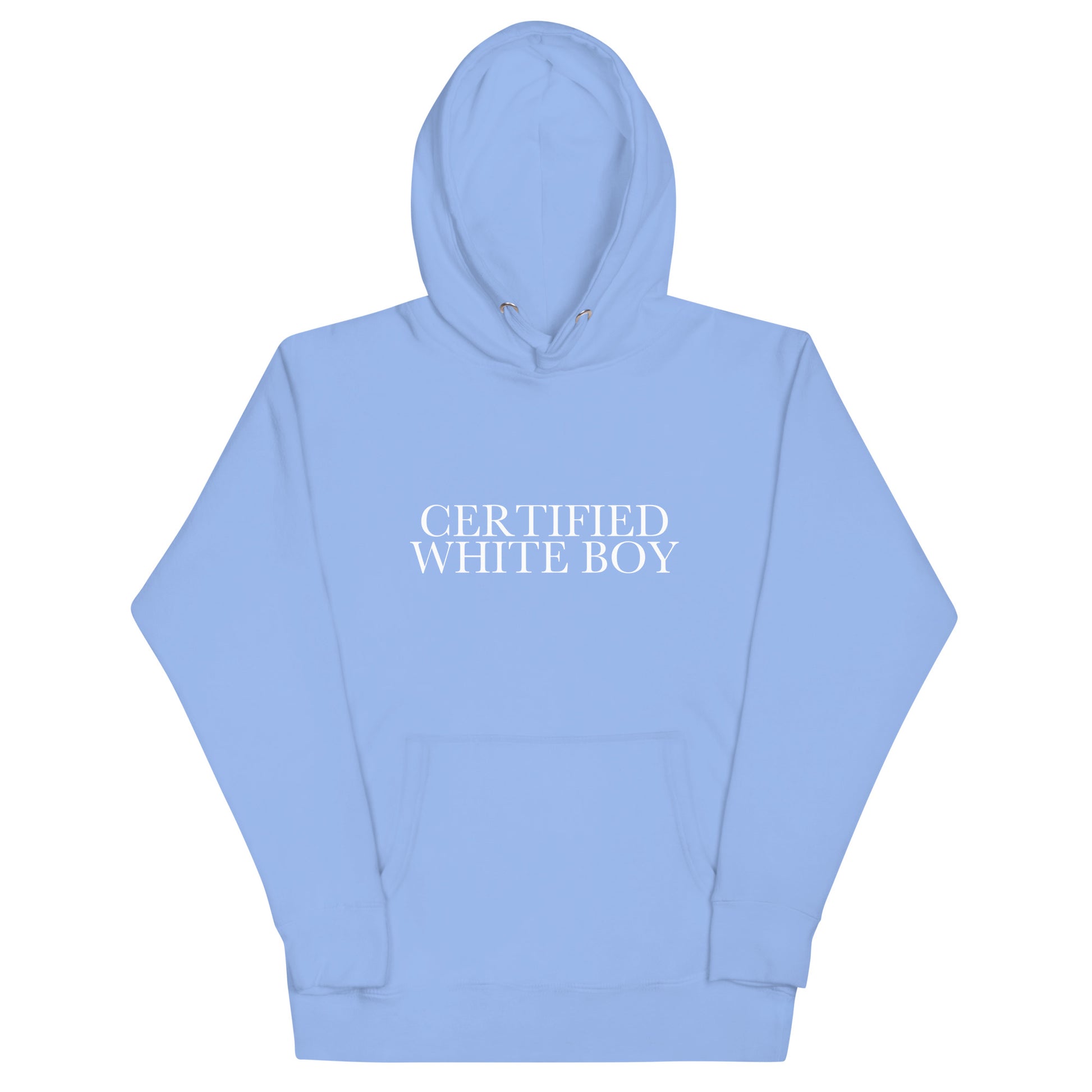 CERTIFIED WHITE BOY Carolina Blue front mockup