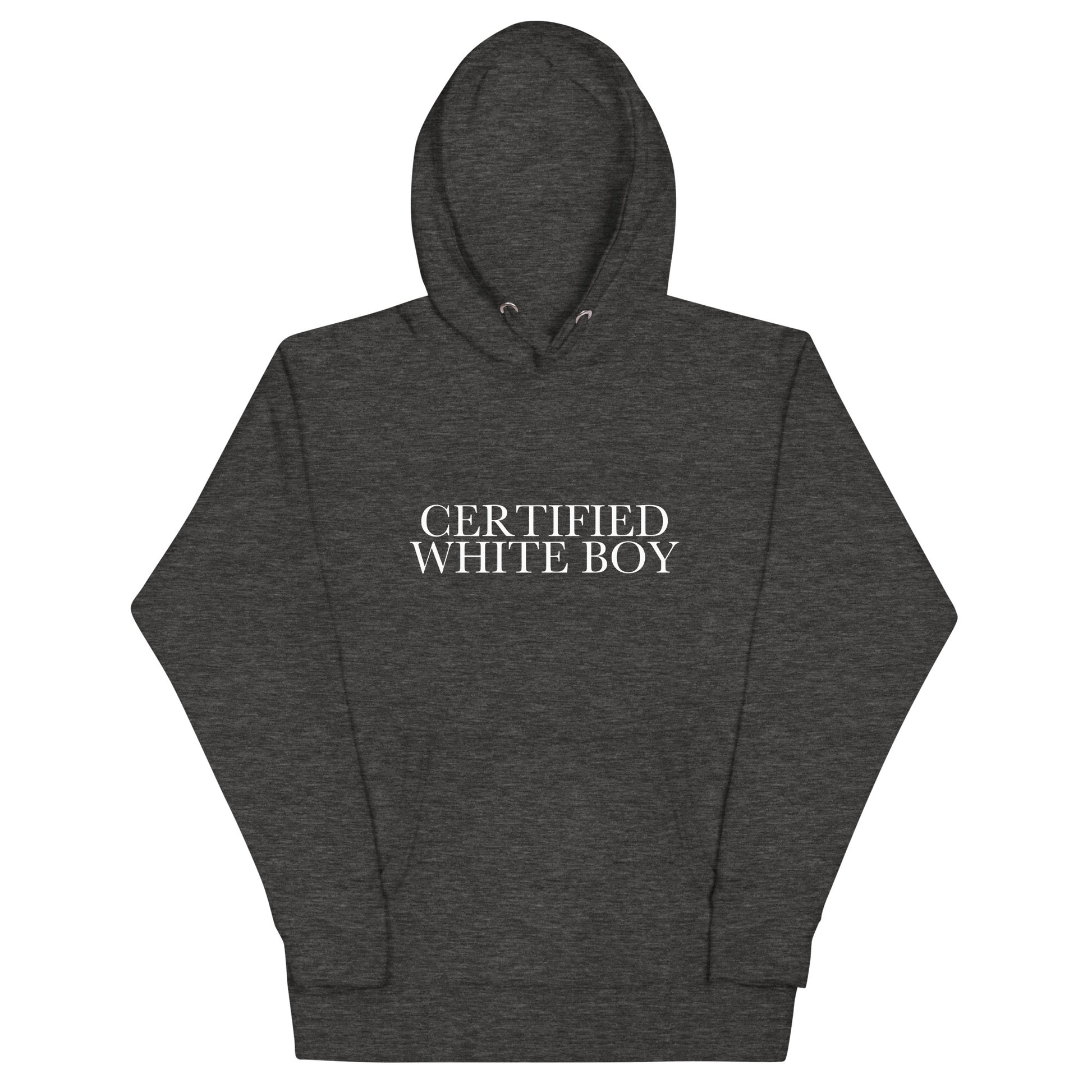 CERTIFIED WHITE BOY Charcoal Heather front mockup