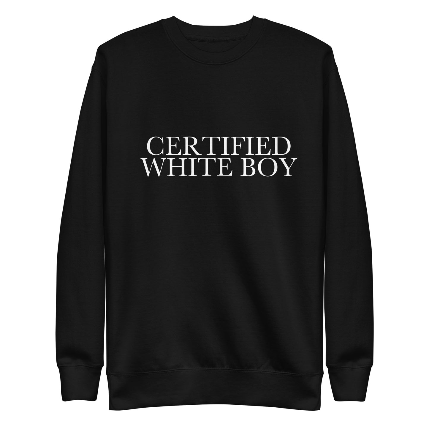 CERTIFIED WHITE BOY Black front mockup