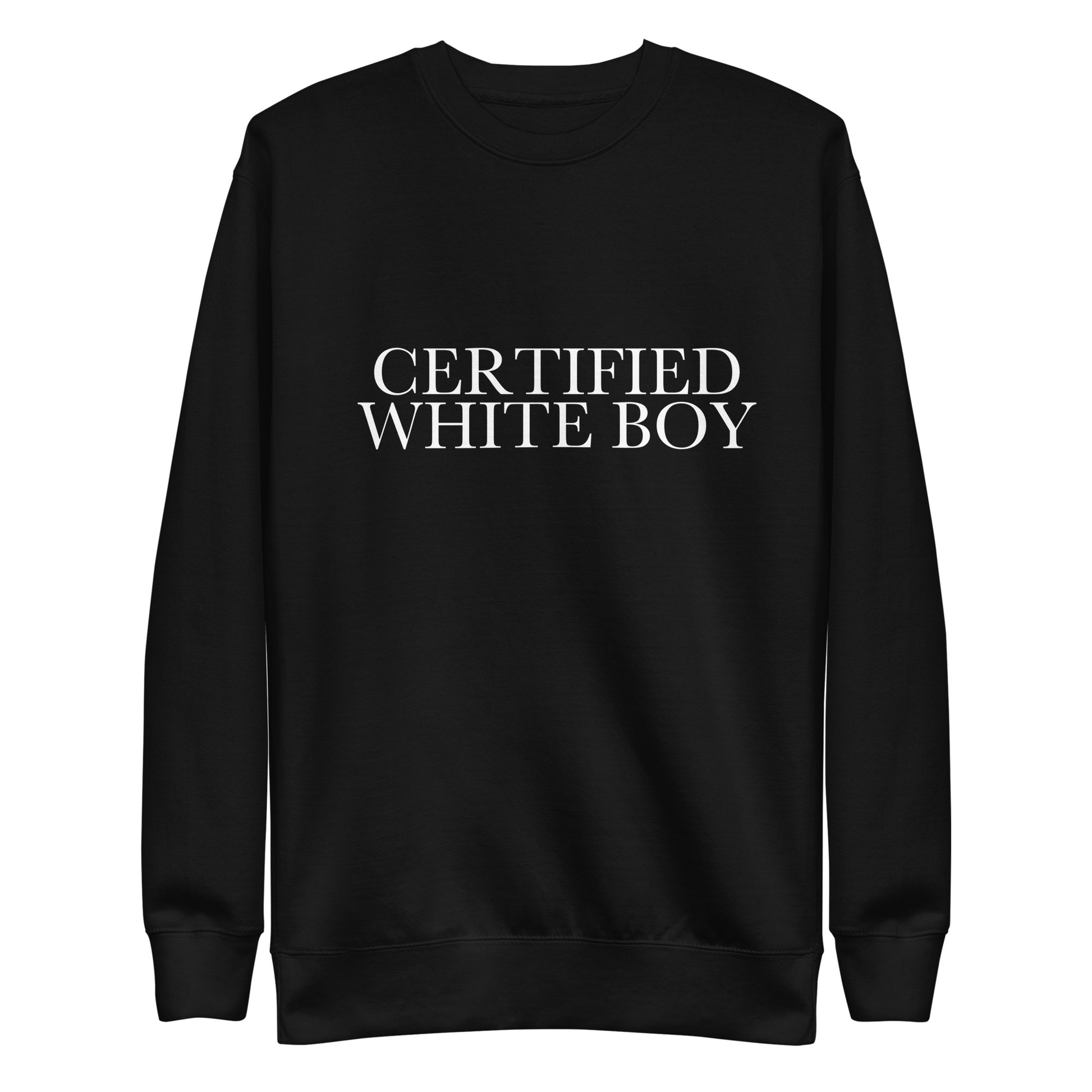 CERTIFIED WHITE BOY Black front mockup