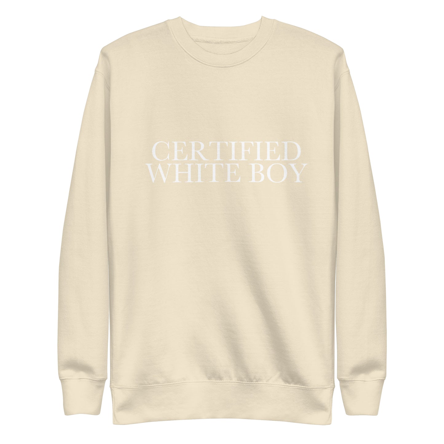 CERTIFIED WHITE BOY Bone front mockup