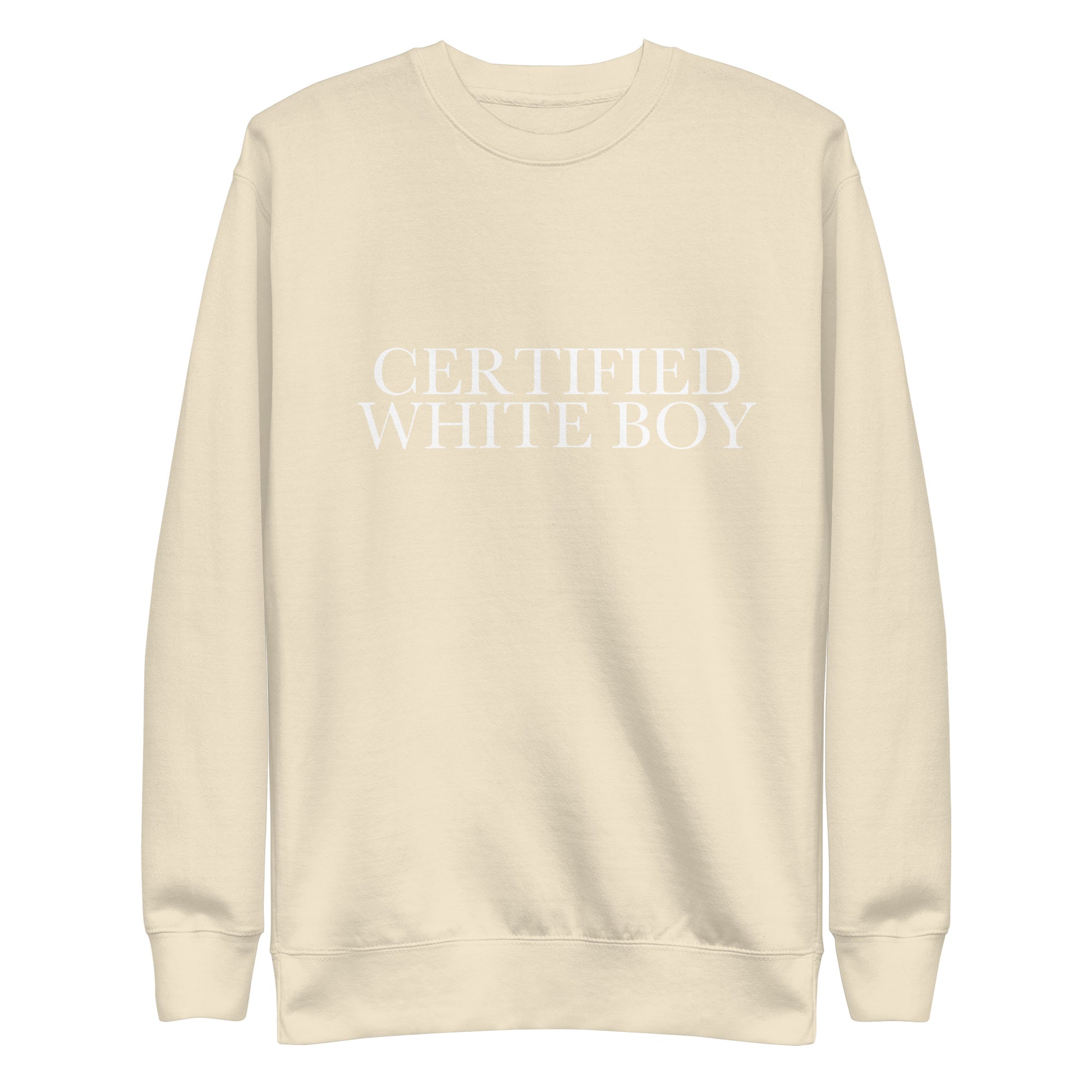 CERTIFIED WHITE BOY Bone front mockup